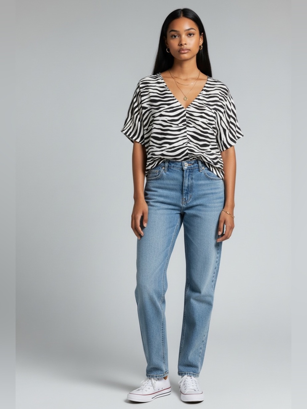 NWOT Zebra Print Crop Pant Set Black & White - Picture 8 of 10